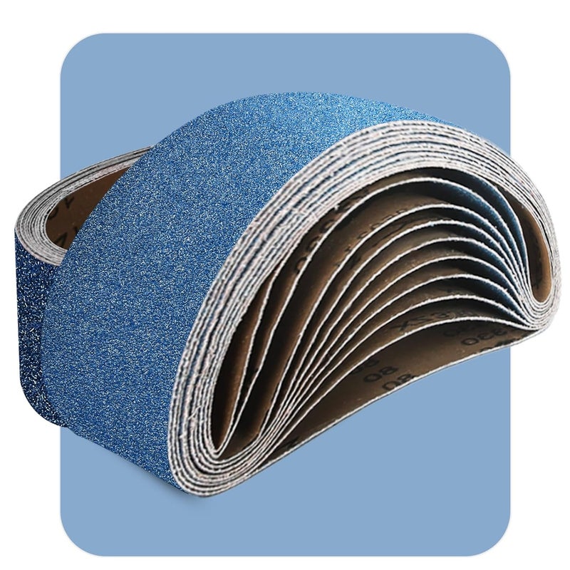 Clebay 3x21 Inch Sanding Belts 20 Pcs 120 Grits Heavy Duty Belt Sander Zirconia Belt Sander Paper for Wood, Metal, Stainless Steel, Automotive, and Furniture - Image 1